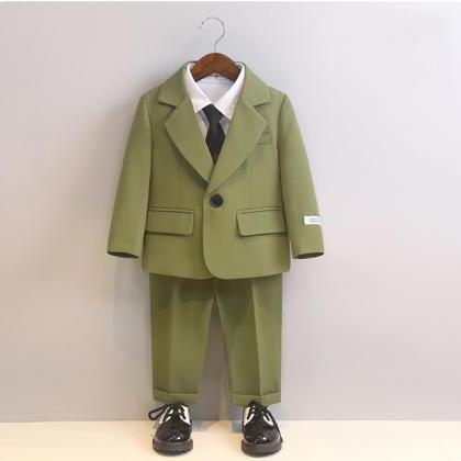 Child Formal Blazer Set Slim Fit Outfit Tuxedo For..